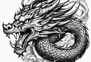 japanese dragon climbing tattoo idea