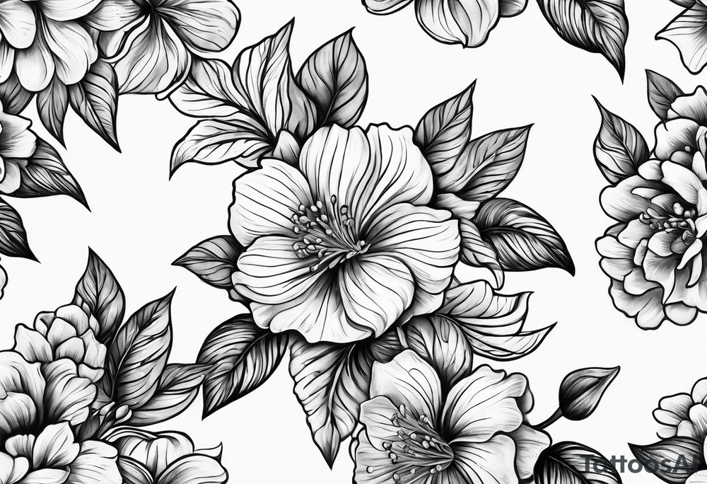 Floral design with a  lilac tattoo idea