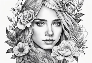 Lord of the rings with floral design tattoo idea