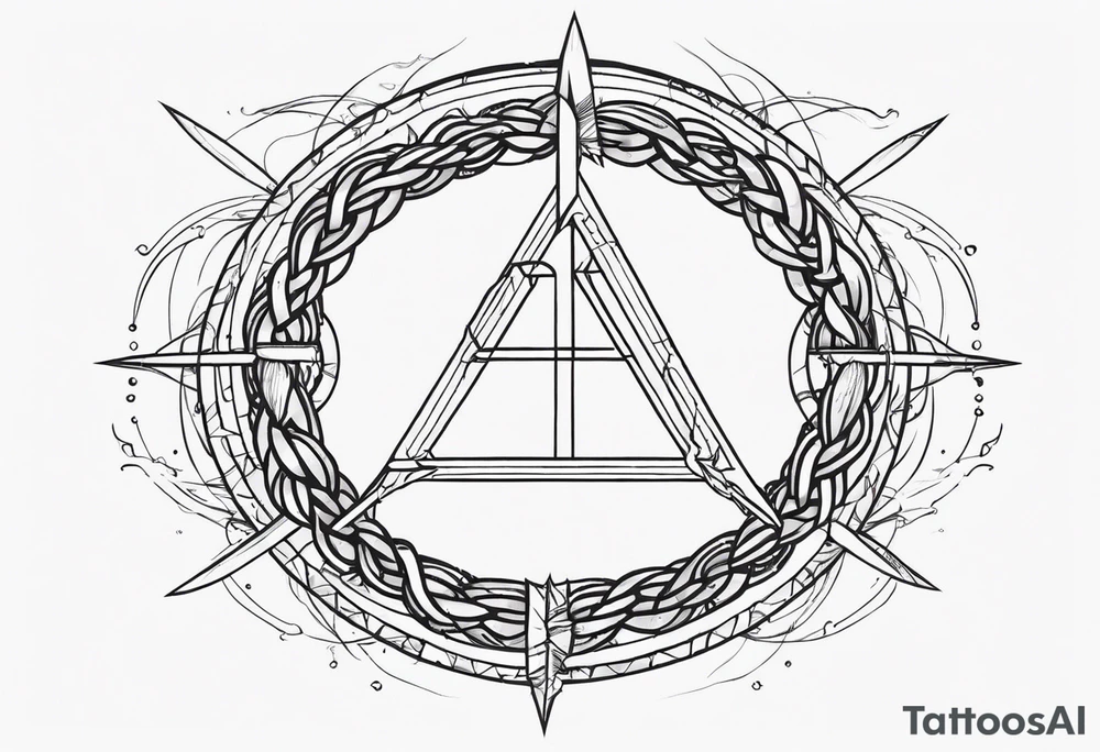 Δ inside a circle made from chain and rope elements. tattoo idea