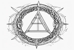 Δ inside a circle made from chain and rope elements. tattoo idea