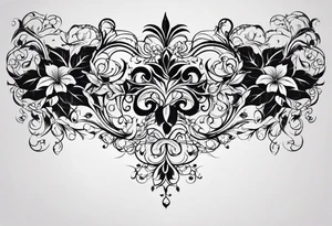 This tattoo will be on the back of the arm above the elbow. please add the numbers 31.8742° N, 91.1366° W, with very simple ivy vines on both sides. tattoo idea