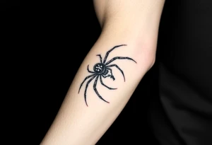 Spider crawling sideways with the letter Y on the body of the spider tattoo idea