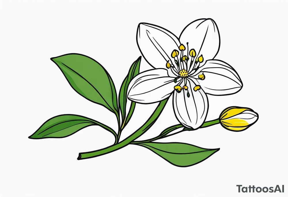 One snowdrop, One hawthorn flower, Two honeysuckle blooms, tattoo idea One snowdrop, One hawthorn flower, Two honeysuckle blooms, tattoo idea