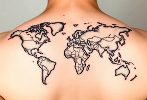 weathered world map ideas tattoo idea