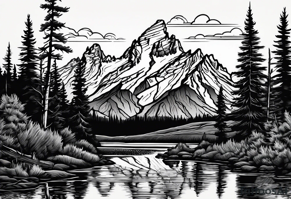 grand Teton mountain tattoo idea