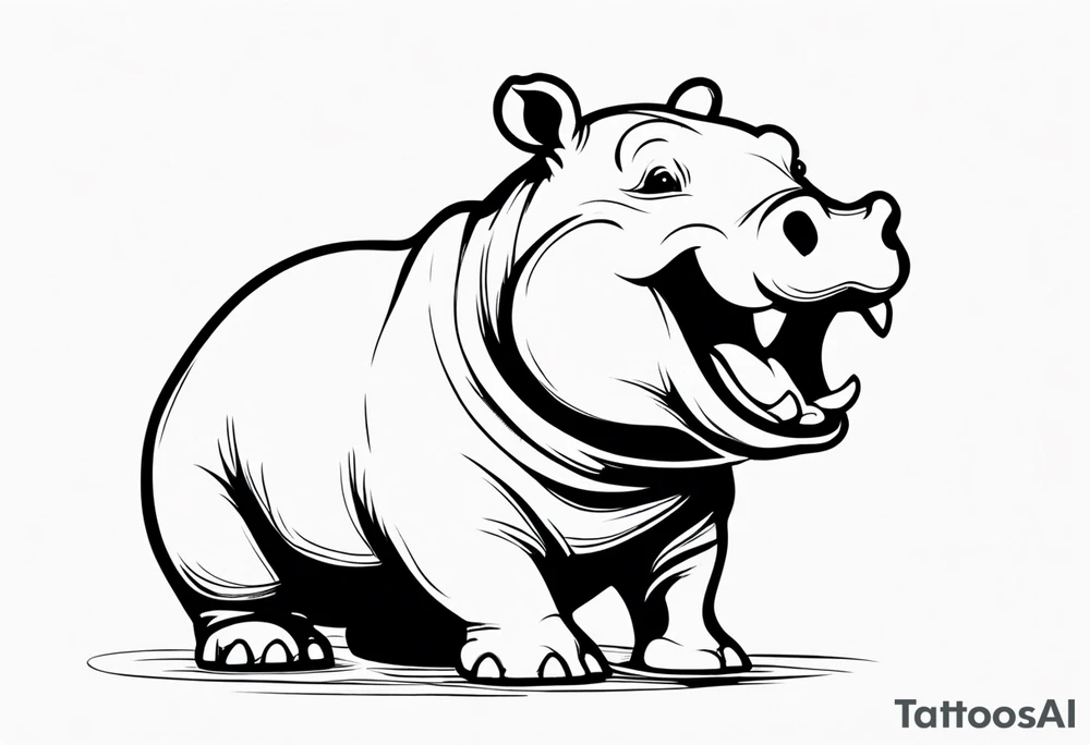 Baby hippo laughing tattoo idea
