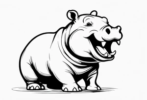 Baby hippo laughing tattoo idea
