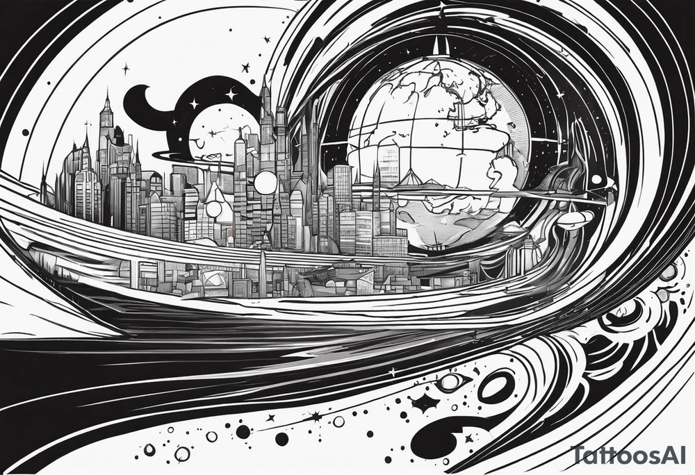 time travel space vector tattoo idea