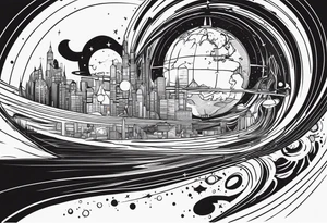 time travel space vector tattoo idea