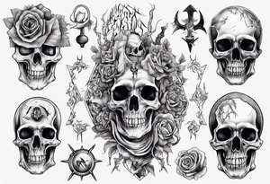 wicth and bones tattoo idea