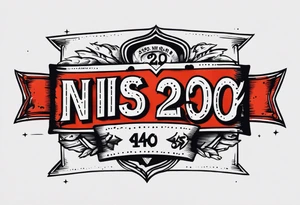 simple banner that says "NSI CLASS 24020" tattoo idea