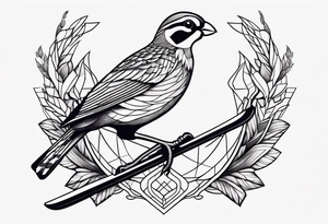 Partridge on skis with pit vipers minimalist tattoo idea