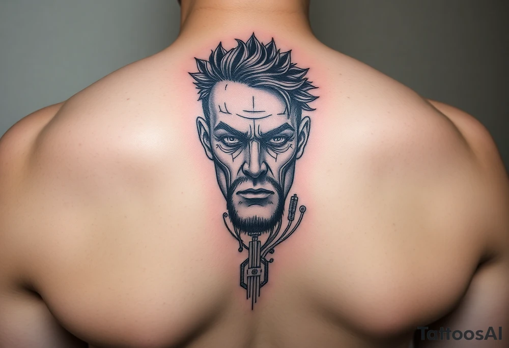 Детализированный гладиатор с автоматом tattoo idea