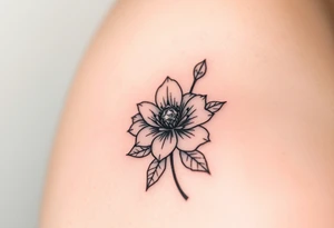 January December July birthday flower  with diamond tattoo idea