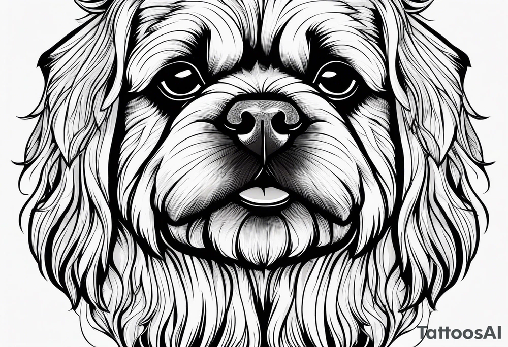 The contour of the face of a pekingese with shih tzu mixed race god. Nothing besides the face. tattoo idea