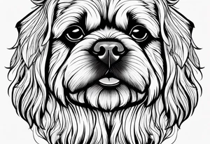The contour of the face of a pekingese with shih tzu mixed race god. Nothing besides the face. tattoo idea
