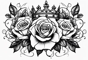 crown of yellow roses tattoo idea