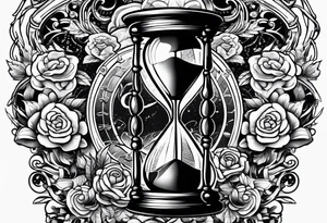 Hourglass with brain inside tattoo idea