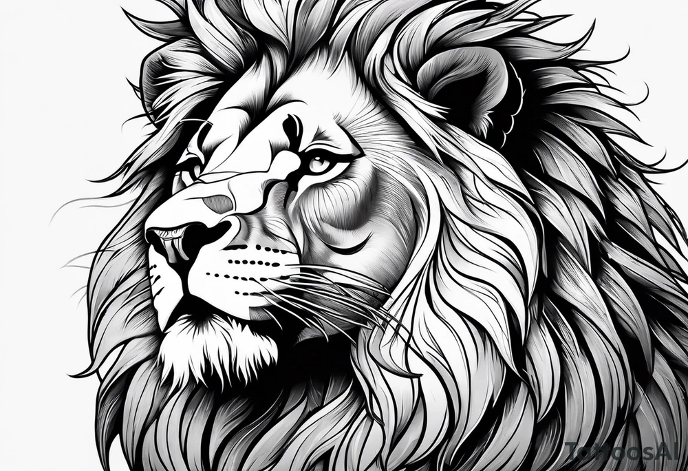 lion with snake hair tattoo idea
