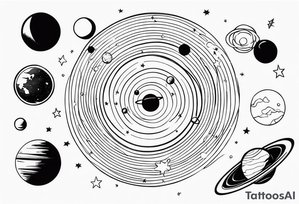 solar system tattoo idea
