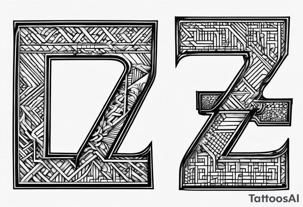 Small z•p•r letters tattoo idea