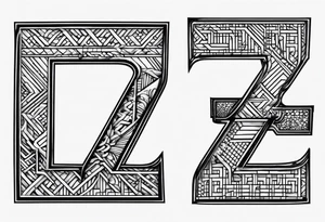 Small z•p•r letters tattoo idea