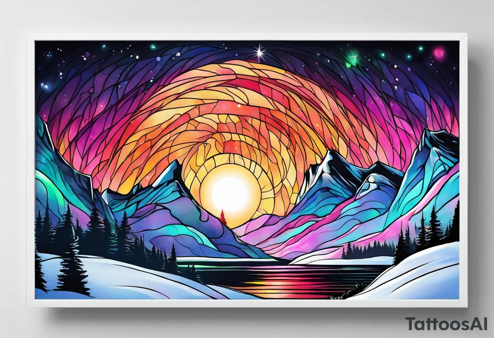 Northern lights with pennywise tattoo idea