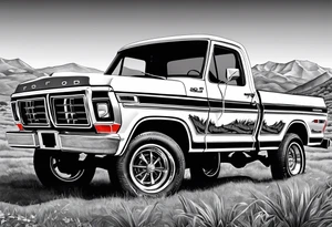 1974 ford f-100 in field tattoo idea