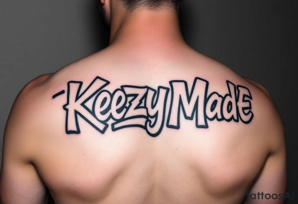 Negative Graffiti spray paint style bubble lettering as one  (KeezY MadE) tattoo idea