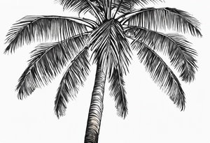 tall solitary royal palm tree tattoo idea