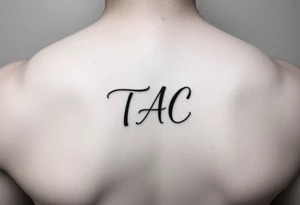 The initials TAC in small dainty writing tattoo idea