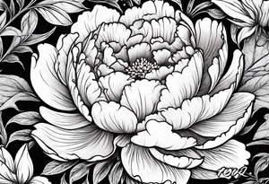 Peony and dove tattoo idea