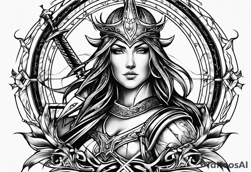 sagittarius, faith, strong, warrior, god, jesus, christ tattoo idea