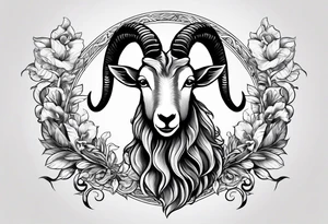 Image of a goat combined with a Snake. The 2 pairs of horns are the snake. tattoo idea