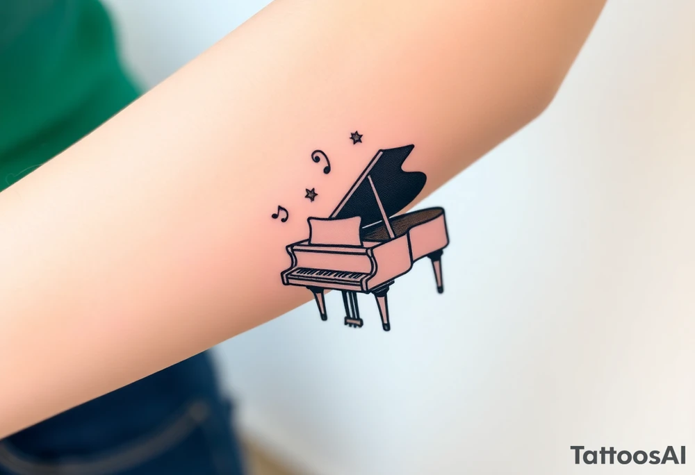 grand piano under the stars swirl treble bass cref tattoo idea