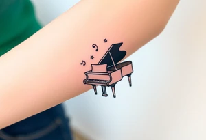 grand piano under the stars swirl treble bass cref tattoo idea