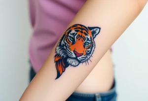 a full color cubist tiger tattoo tattoo idea