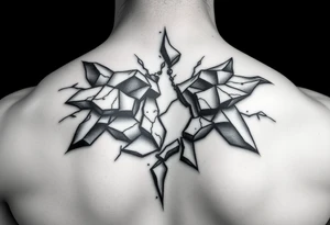 3d broken skin tattoo idea