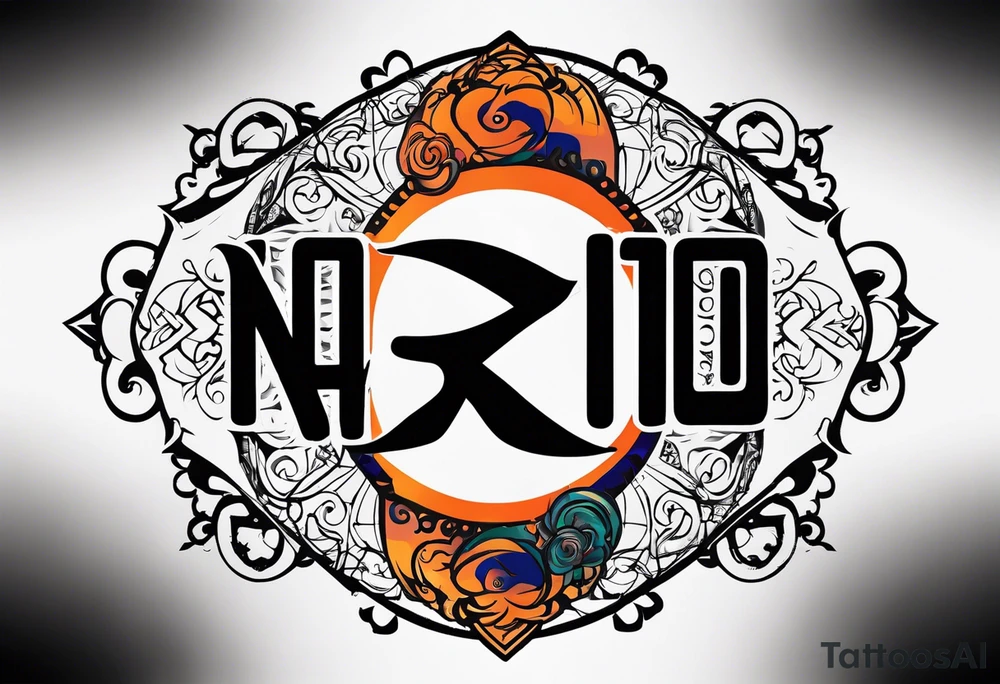 A naruto headband with the letters AR in the middle tattoo idea