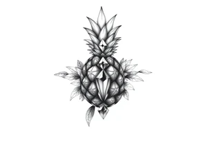 To cover pubic area vagina and anus using a bushy pineapple with diamonds with vagina and anus erotic and magestic tattoo idea