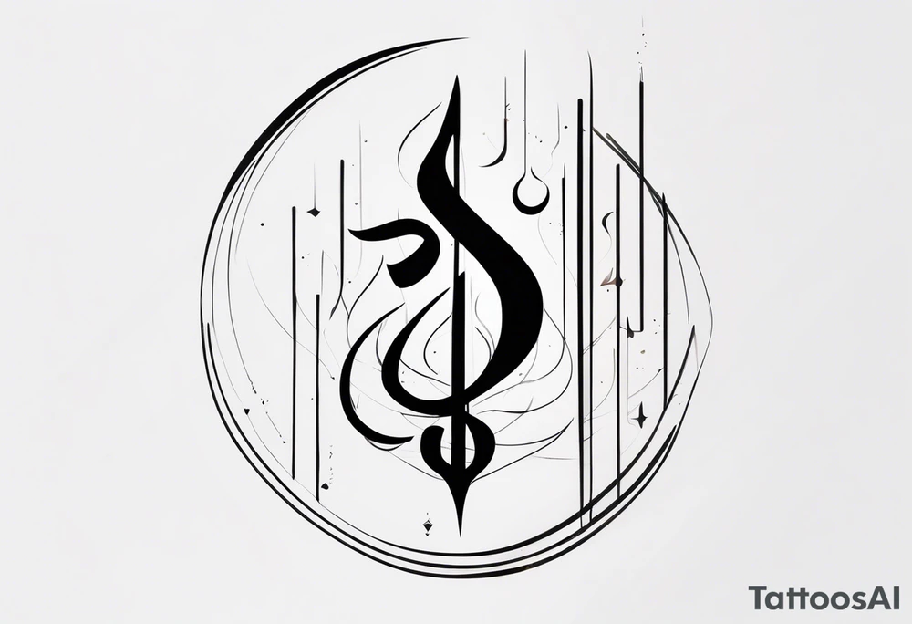 Arabic calligraphy in a straight sentence tattoo idea