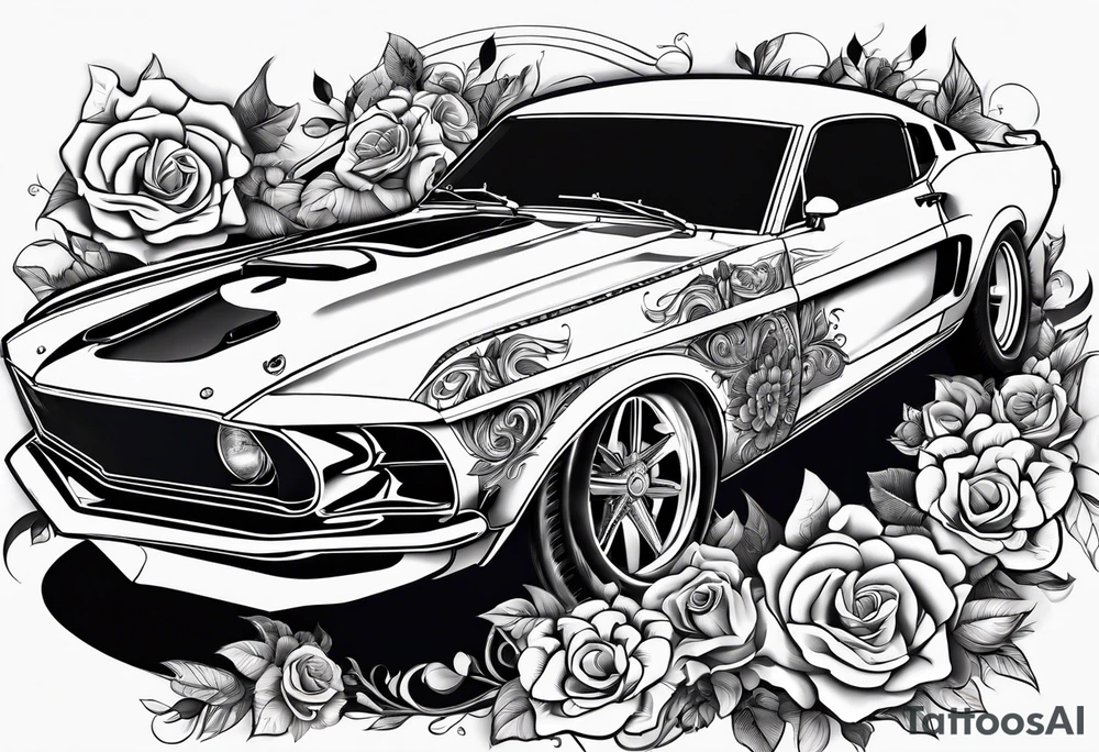 ornaments of flowers
Mustang muscle car tattoo idea