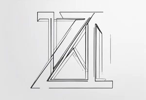 Clean, thin lines forming a monogram. The "K" and "I" tattoo idea
