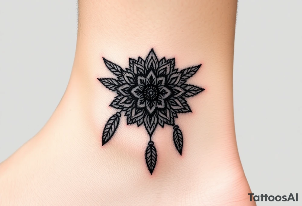 spiritual feathers ornamental mandala shaman tattoo idea