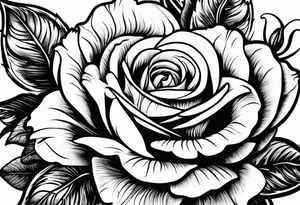 roses with cross tattoo idea