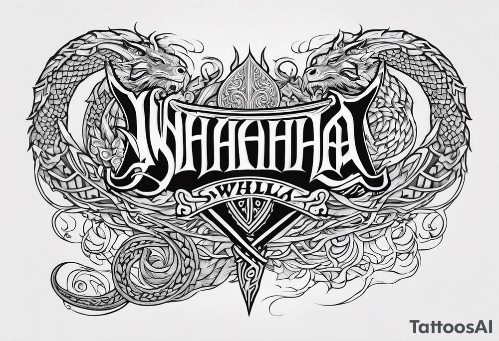 Viking sword Valhalla dragon tattoo idea
