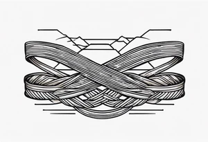 long horizontal strip made of entangled ropes tattoo idea