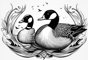 angry canadian goose tattoo idea