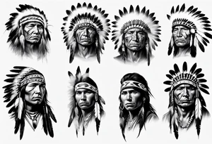 young Native American face photorealism tattoo idea